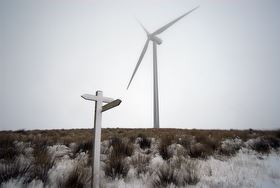White Hill Wind Farm in the snow